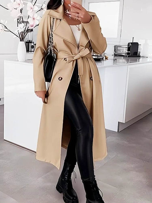 RVHS Women's Wool Blend Double Breasted Trench Coat - Casual Style - Buy Center US