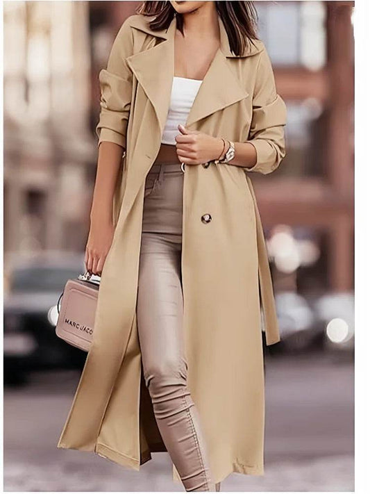 RVHS Women's Wool Blend Double Breasted Trench Coat - Casual Style - Buy Center US