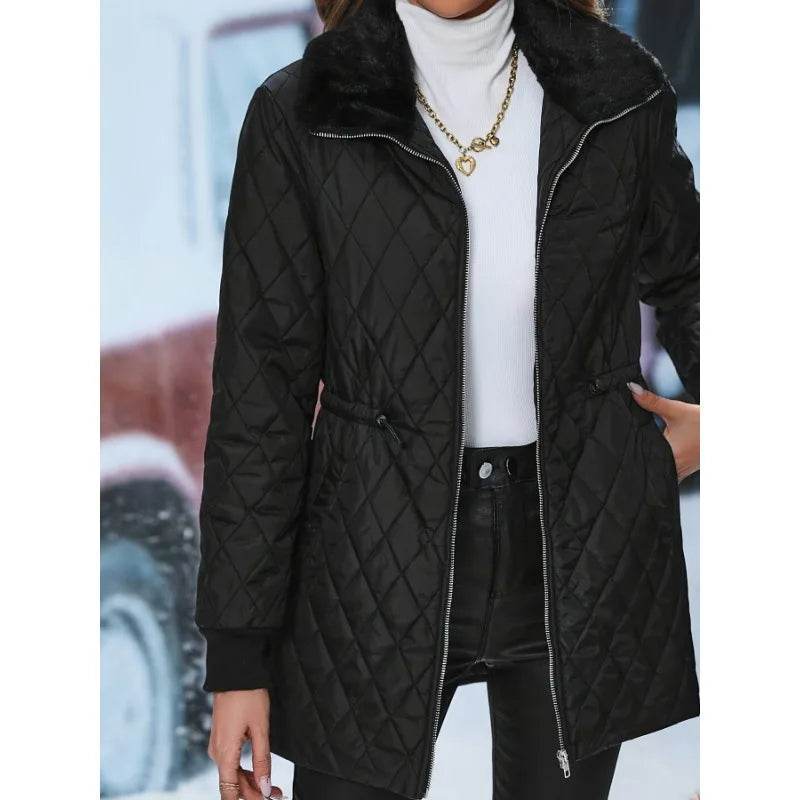 Women's Lightweight Stand Collar Jacket - Padded for Fall & Winter - Buy Center US