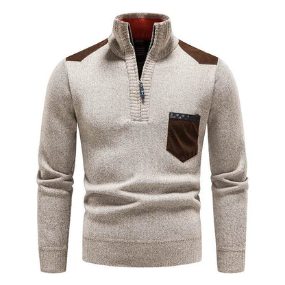 GQXAON Men's Fleece Sweater - Half Zipper Turtleneck Fall & Winter - Buy Center US