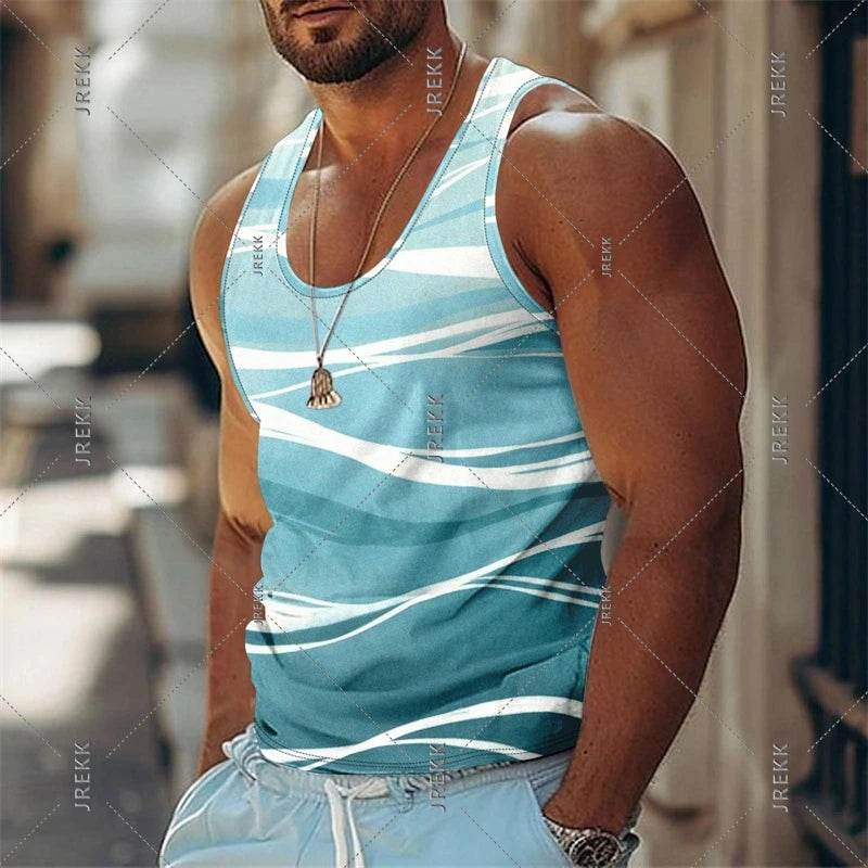 Funny 3D Print Men’s Tank Top - Casual Quick Dry Basketball Vest - Buy Center US