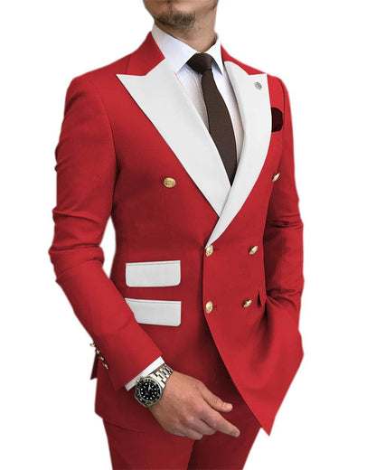 Elegant Light Blue Smoking Jacket & Pants Set for Men - Gold Buttons Tuxedo - Buy Center US