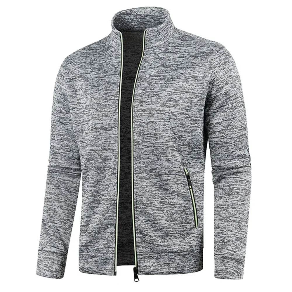 Men's Casual Zipper Hoodie - Stylish Black/Green/Gray Color Block Sweatshirt - Buy Center US
