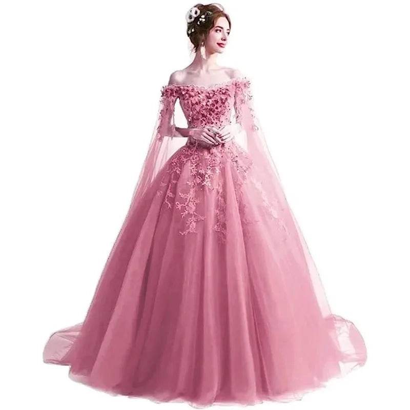 Bomaris Vintage Ball Gown Quinceanera Dress with Cape - Customized Style - Buy Center US