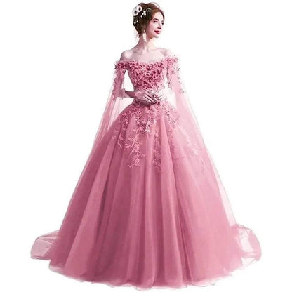 Bomaris Vintage Ball Gown Quinceanera Dress with Cape - Customized Style - Buy Center US