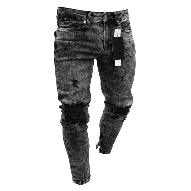 ZHANLINWU Men's Casual Ripped Jeans - Hip Hop Distressed Denim - Buy Center US