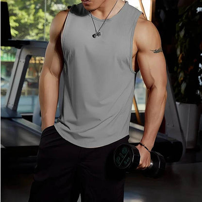 2025 Men's Solid Color Tank Top - Bodybuilding Gym Stringer Sleeveless Shirt - Buy Center US
