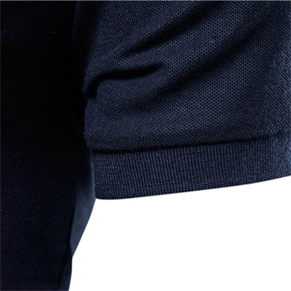 AIOPESON Men's Cotton Polo Shirt - Solid Color with Zipper Detail - Buy Center US