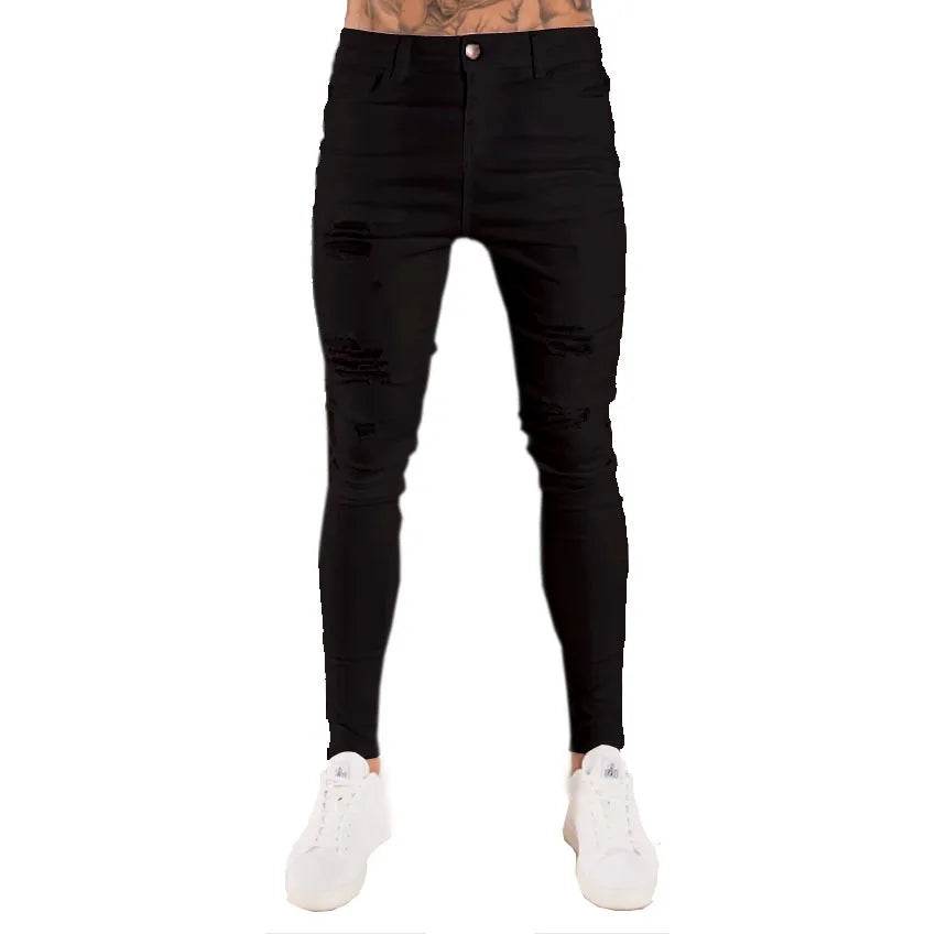 Men's Stretch Skinny Jeans - Grey Blue Black Hip Hop Denim Trousers - Buy Center US
