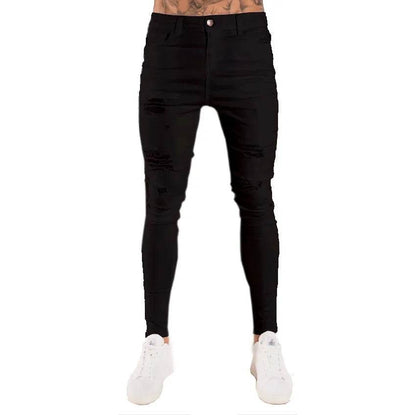 Men's Stretch Skinny Jeans - Grey Blue Black Hip Hop Denim Trousers - Buy Center US