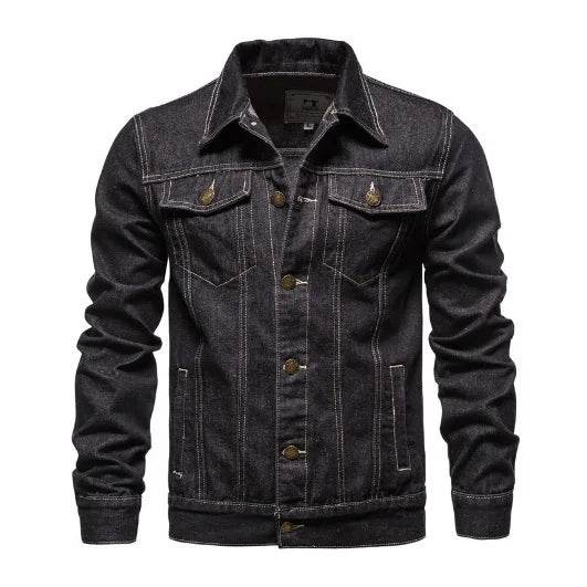 Kalenmos Men's Denim Coat - Casual Turn Down Collar Full Sleeve Jacket - Buy Center US