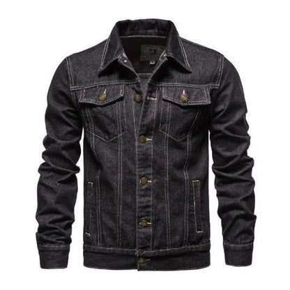 Kalenmos Men's Denim Coat - Casual Turn Down Collar Full Sleeve Jacket - Buy Center US