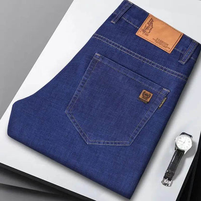 Stylish Light Blue Slim Men's Jeans - Casual Stretch Denim Trousers - Buy Center US