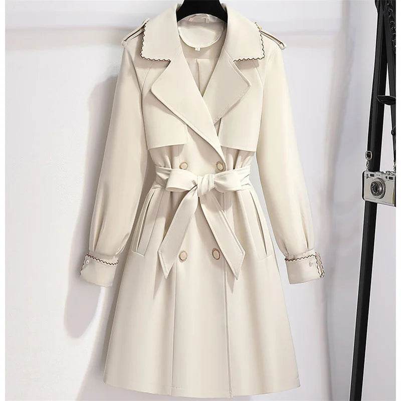 Women's Long Suede Trench Coat 2024 - Fashionable & Chic - Buy Center US