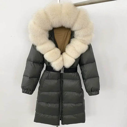 Women's Thick Warm Winter Jacket - 90% Duck Down & Fox Fur Collar - Buy Center US