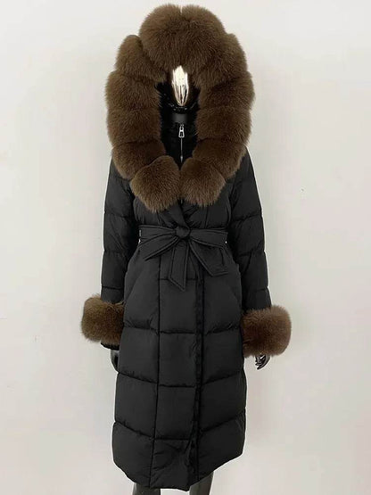 Elegant Hooded Women’s Winter Jacket - 90% Duck Down, Warm & Stylish - Buy Center US