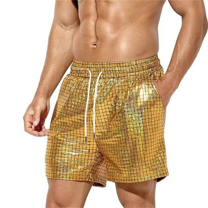 Qj Cinga Men's Stretch Beach Shorts - Comfortable Plaid Design for Summer - Buy Center US