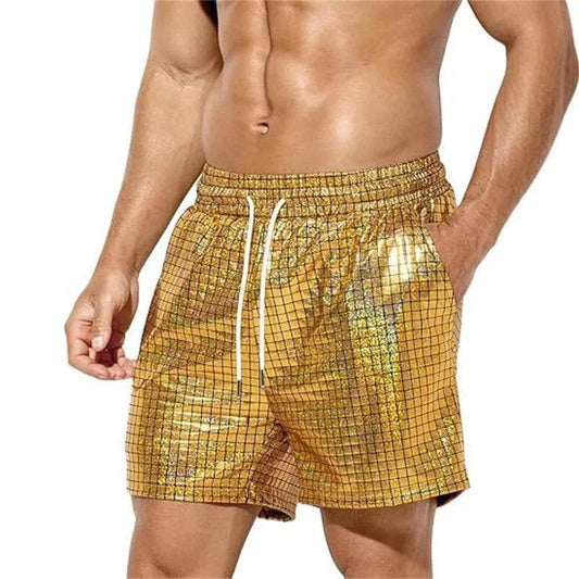 Qj Cinga Men's Stretch Beach Shorts - Comfortable Plaid Design for Summer - Buy Center US