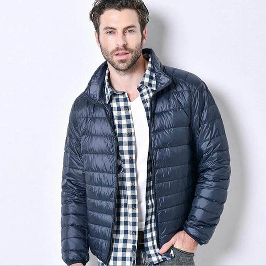 Left ROM Men's Ultralight Down Coat - Casual Jacket with Pockets - Buy Center US