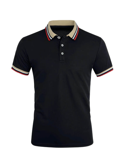 Men’s Casual Polo Shirt - Breathable Cotton, Short Sleeve, Solid Color - Buy Center US