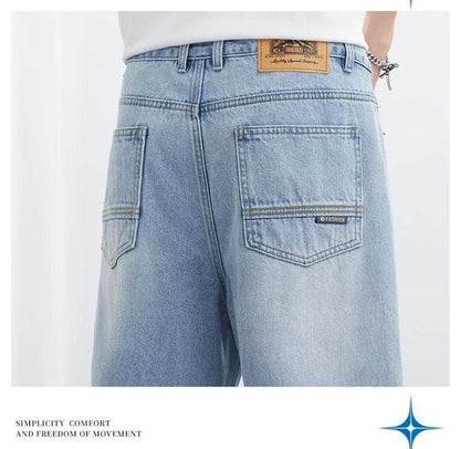 Men's Korean Style Straight Leg Lyocell Jeans - Lightweight & Casual - Buy Center US