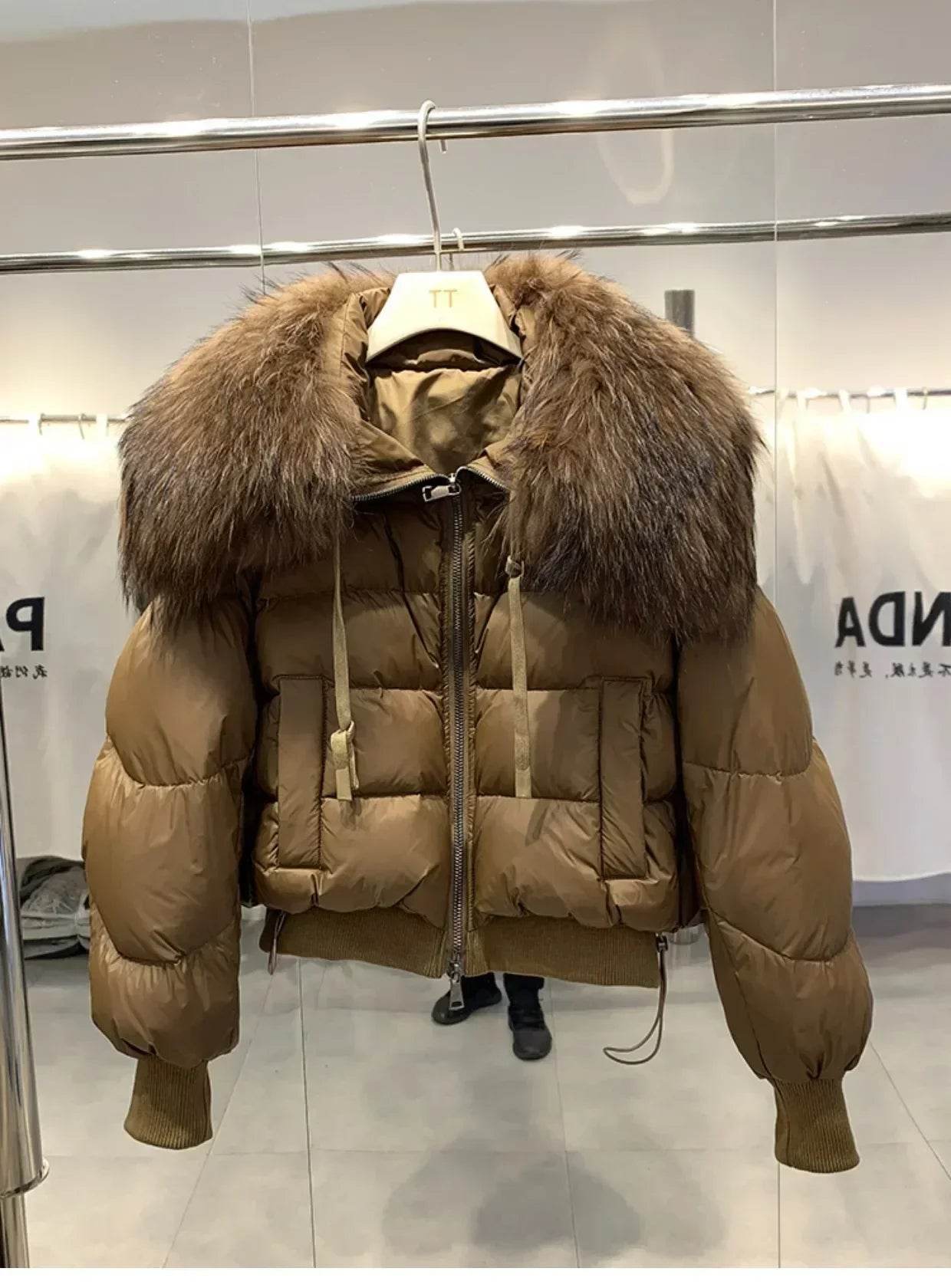 Women's Super Warm Duck Down Coat - Real Raccoon Fur Collar - Buy Center US