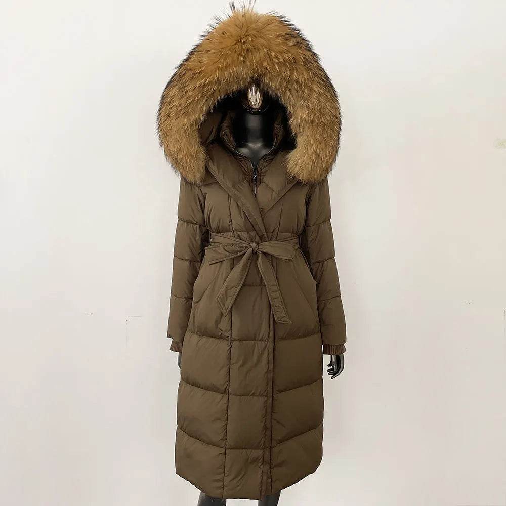 Elegant Hooded Women’s Winter Jacket - 90% Duck Down, Warm & Stylish - Buy Center US