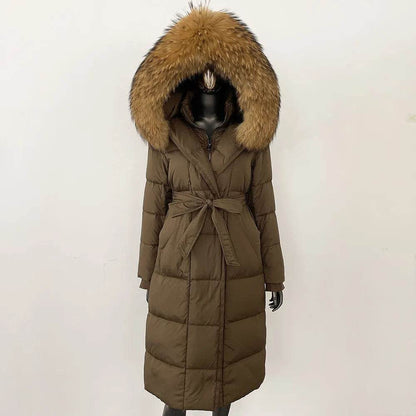 Elegant Hooded Women’s Winter Jacket - 90% Duck Down, Warm & Stylish - Buy Center US
