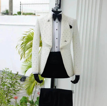 LC.TJWORID Men's Jacquard Blazer and Pants Suit - Formal & Smart Casual - Buy Center US