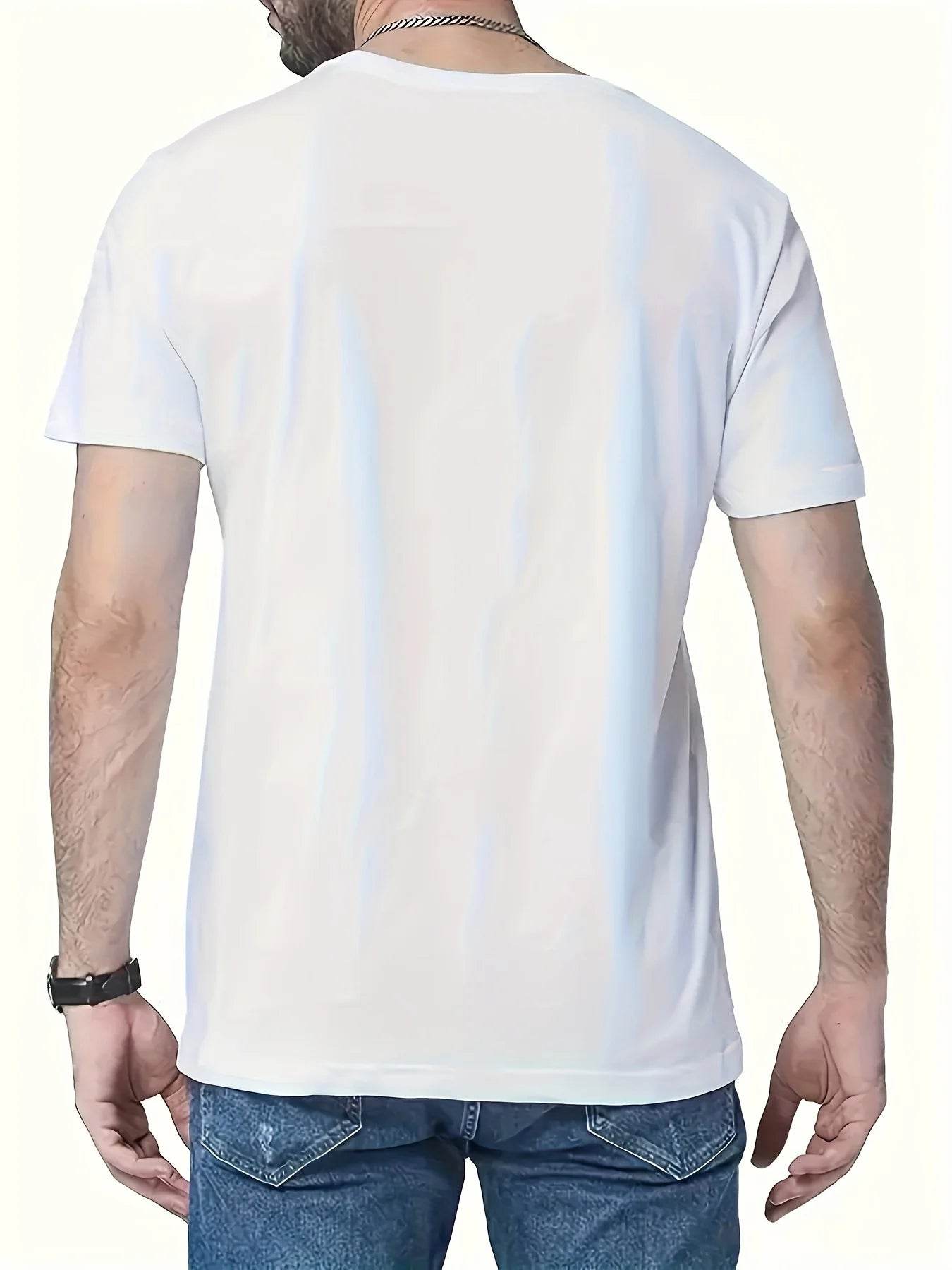 GUILAN Men's Plus Size Cotton T-Shirt - Casual London Pattern, Short Sleeves - Buy Center US