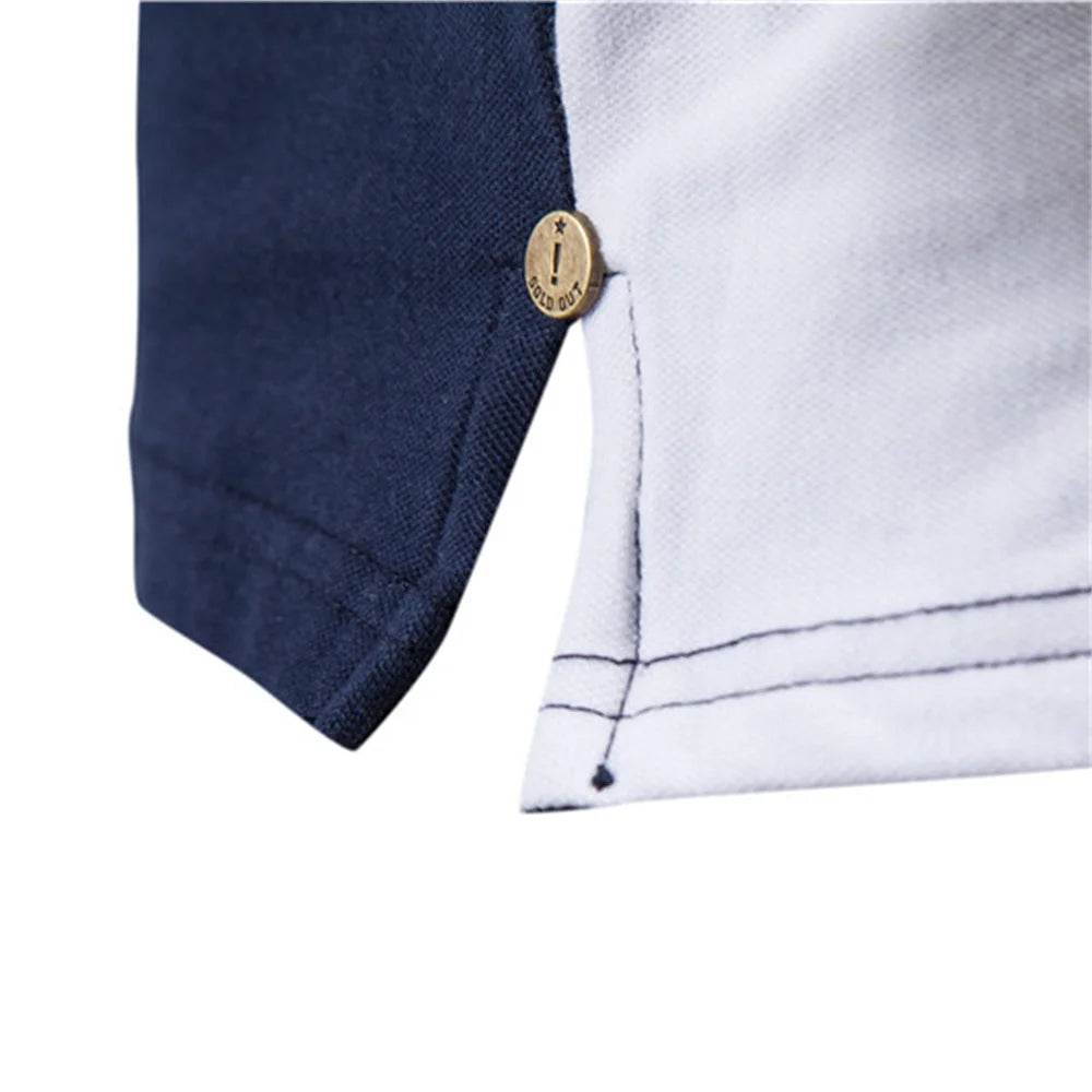 AIOPESON Men's Cotton Polo Shirt - Short Sleeve Badge Embroidery - Buy Center US