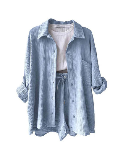 DANXRUHA Women's Muslin Suit Short Set - Casual Spring Outfit - Buy Center US