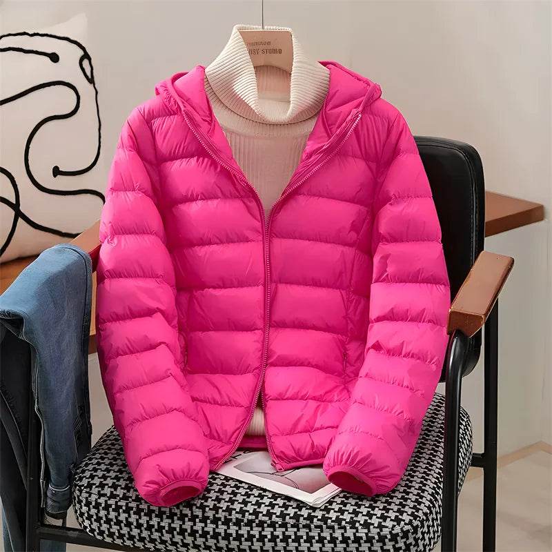 2024 Women's Hooded Puffer Jacket - Ultra Lightweight & Packable - Buy Center US