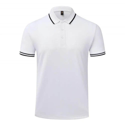 Classic Striped Polo T-Shirt for Men - Short Sleeve, Casual & Breathable - Buy Center US