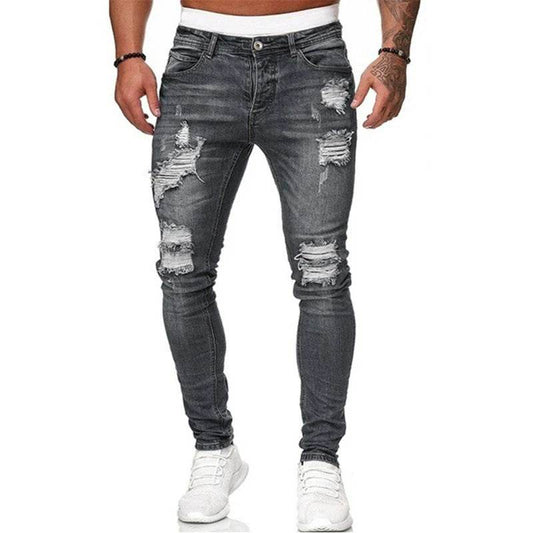 ZHANLINWU Men's Ripped Skinny Jeans - Vintage Wash Casual Denim - Buy Center US