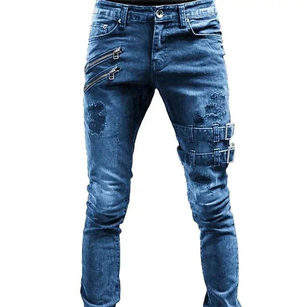 Tsingyi Plus Size Straight Jeans for Men - Stylish Cargo Denim Pants - Buy Center US