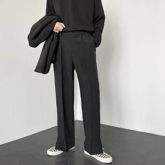 Men's Casual Straight Baggy Pants - Fashionable Midweight Trousers - Buy Center US