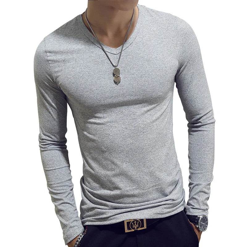 Bigsweety Men's Turtleneck Pullover - Solid Color Slim Fit for Spring - Buy Center US