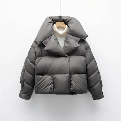 Women's White Duck Down Jacket - Warm Parkas with Removable Sleeves - Buy Center US