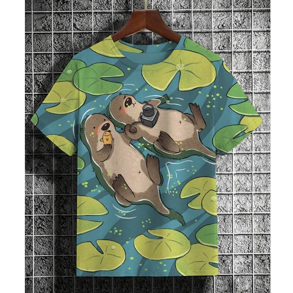 Ukiyo-e Sea Wave Cat T-Shirt - 3D Print Japanese Samurai Graphic Tee - Buy Center US