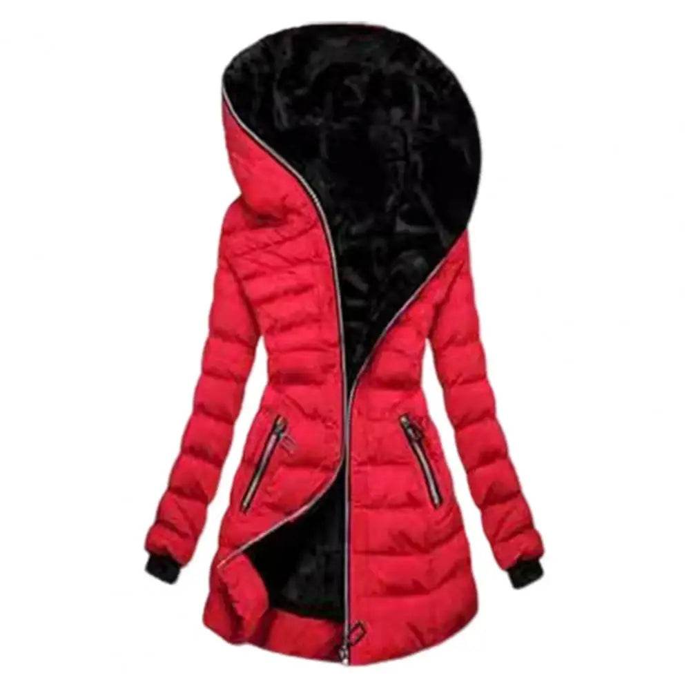 Women's Hooded Down Jacket - Thick Plush-Lined Winter Coat - Buy Center US