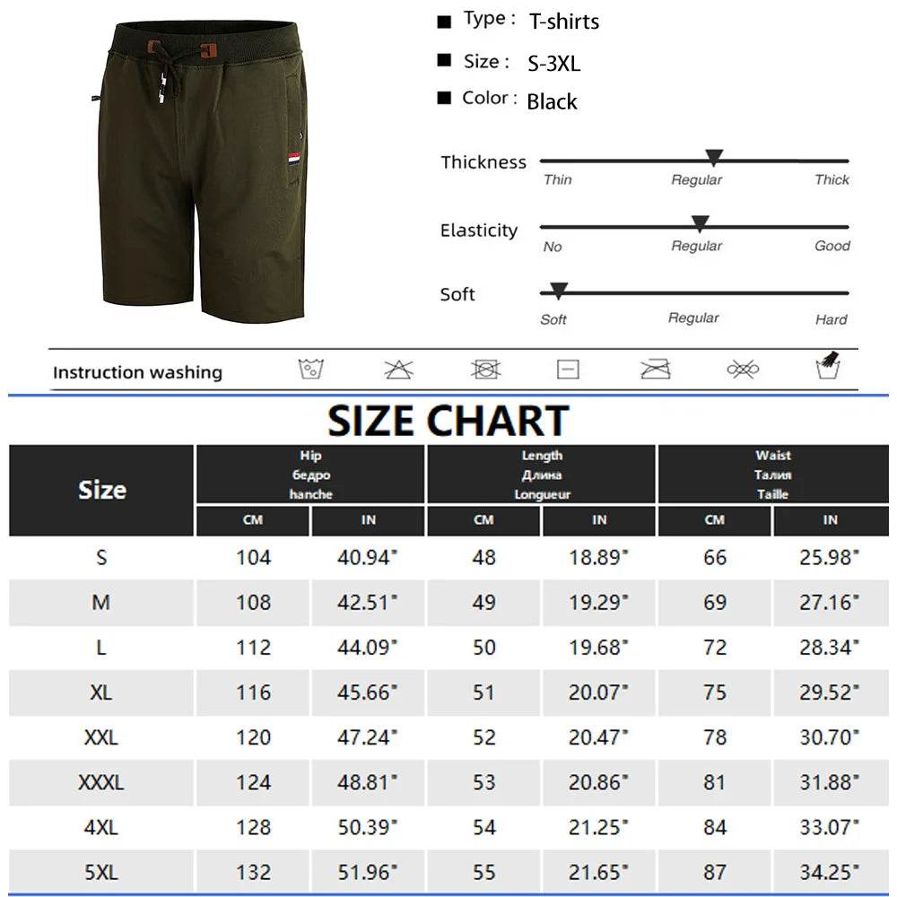 Men's Summer Cotton Shorts - Casual Loose Jogger Beach Pants - Buy Center US