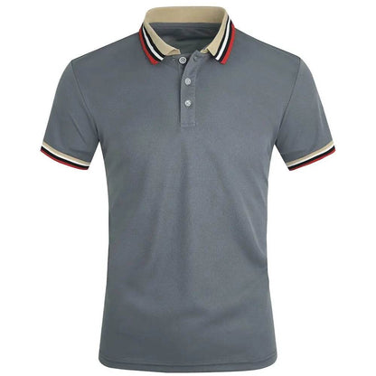 Men’s Casual Polo Shirt - Breathable Cotton, Short Sleeve, Solid Color - Buy Center US