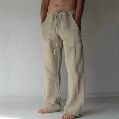 Men's Cotton Linen Pants - Breathable Casual Trousers for Fitness, S-3XL - Buy Center US