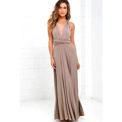 Bohemian V-Neck Maxi Dress - Sexy Sleeveless Summer Gown for Women - Buy Center US