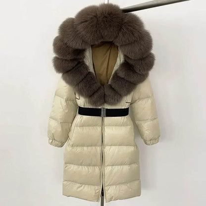 Women's Thick Warm Winter Jacket - 90% Duck Down & Fox Fur Collar - Buy Center US