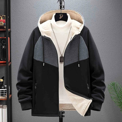 Men’s Padded Hooded Cardigan - Thickened Lamb Wool for Fall & Winter - Buy Center US