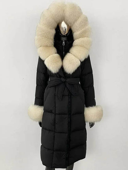 Elegant Hooded Women’s Winter Jacket - 90% Duck Down, Warm & Stylish - Buy Center US