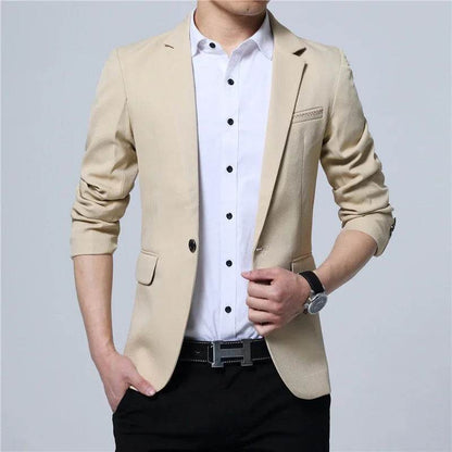 FAVOCENT Casual Men’s Blazer - Slim Fit Cotton Jacket for Spring & Autumn - Buy Center US