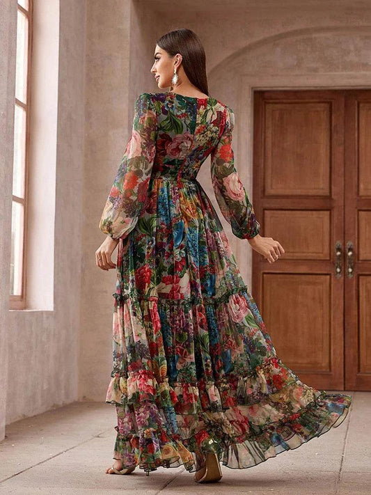 TOLEEN 2024 Floral Print Maxi Dress - Elegant Boho Style for Women - Buy Center US